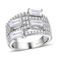 Moissanite Step Cascade Ring in Sterling Silver - Sticky add to cart bar