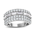 Moissanite Ring in Platinum Over Sterling Silver (Size 6) 1.50 ctw - Sticky add to cart bar