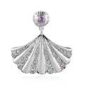 Rose De France Amethyst, White Zircon Shell Pendant in Vermeil YG Over Sterling Silver 0.65 ctw - Sticky add to cart bar