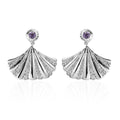 Rose De France Amethyst and White Zircon Seashell Statement Earrings in Platinum Over Sterling Silver 1.35 ctw - Sticky add to cart bar