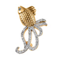 White Zircon and Blue Topaz Brooch in Platinum Over Sterling Silver 0.80 ctw - Sticky add to cart bar