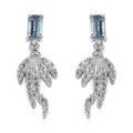 Blue Topaz and White Zircon Earrings in Platinum Over Sterling Silver 1.35 ctw - Sticky add to cart bar