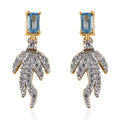 Blue Topaz and White Zircon Earrings in Platinum Over Sterling Silver 1.35 ctw - Sticky add to cart bar