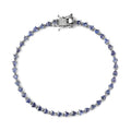 Tanzanite Tennis Bracelet in Platinum Over Sterling Silver (6.50 In) 3.75 ctw - Sticky add to cart bar