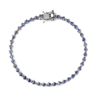 Tanzanite Tennis Bracelet in Platinum Over Sterling Silver (6.50 In) 3.75 ctw