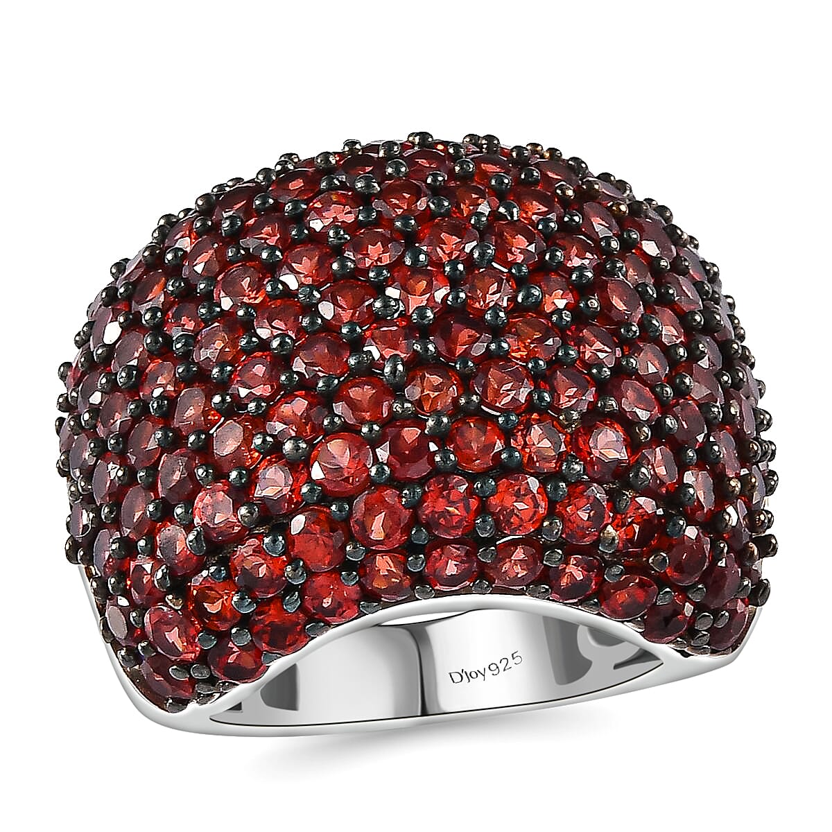Mozambique Garnet Dome Ring in Platinum Over Sterling Silver 8.35 ctw (Del. in 7-10 Days)