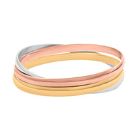 Bangle Bracelet (8.00In) in ION Plated YG, RG and Stainless Steel