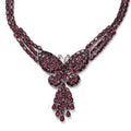Doorbuster Orissa Rhodolite Garnet Butterfly Necklace 18 Inches in Platinum Over Sterling Silver 88.15 ctw - Sticky add to cart bar