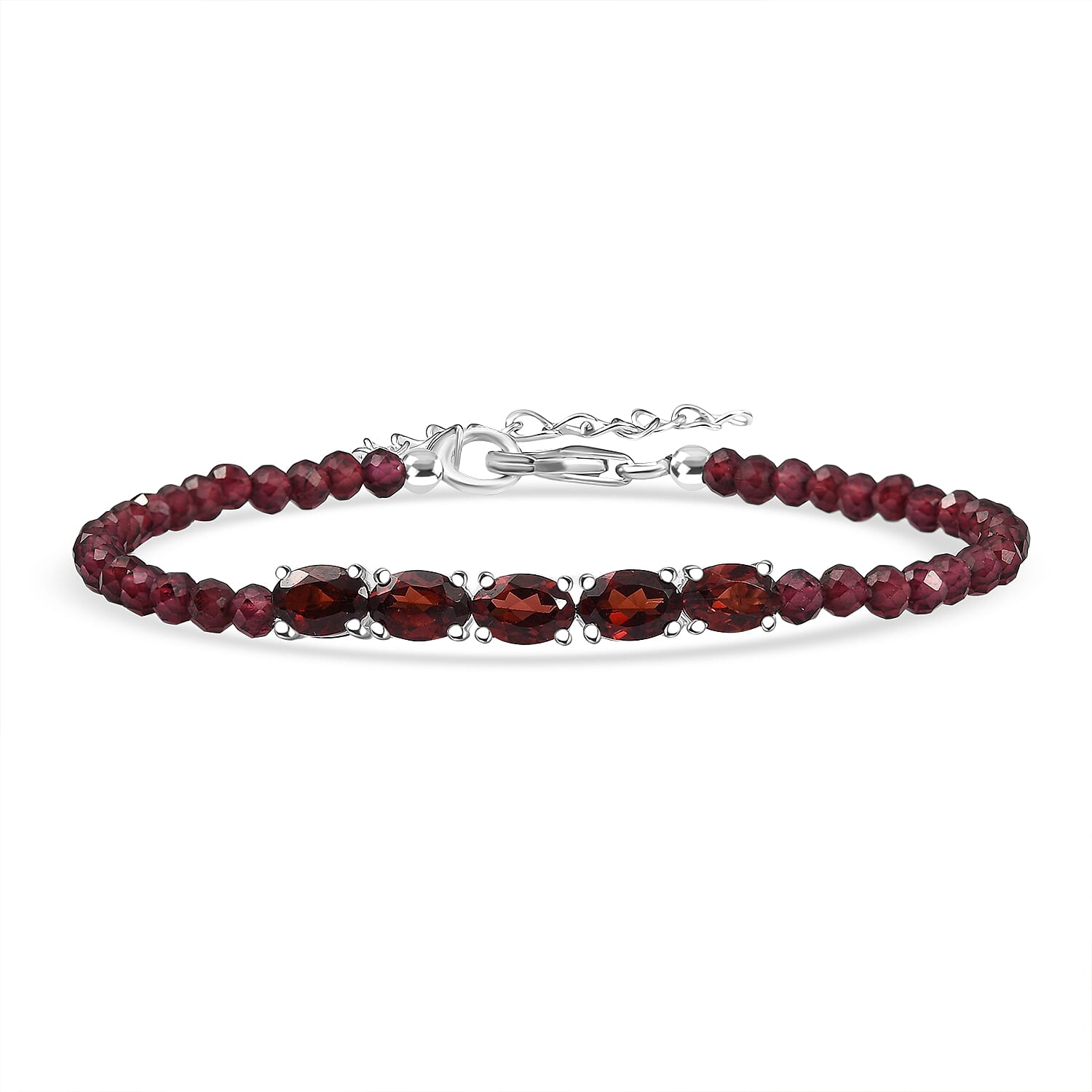 Doorbuster African Amethyst Beaded Bracelet in Sterling Silver (6.50-8.00In) 11.75 ctw