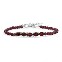 Doorbuster African Amethyst Beaded Bracelet in Sterling Silver (6.50-8.00In) 11.75 ctw