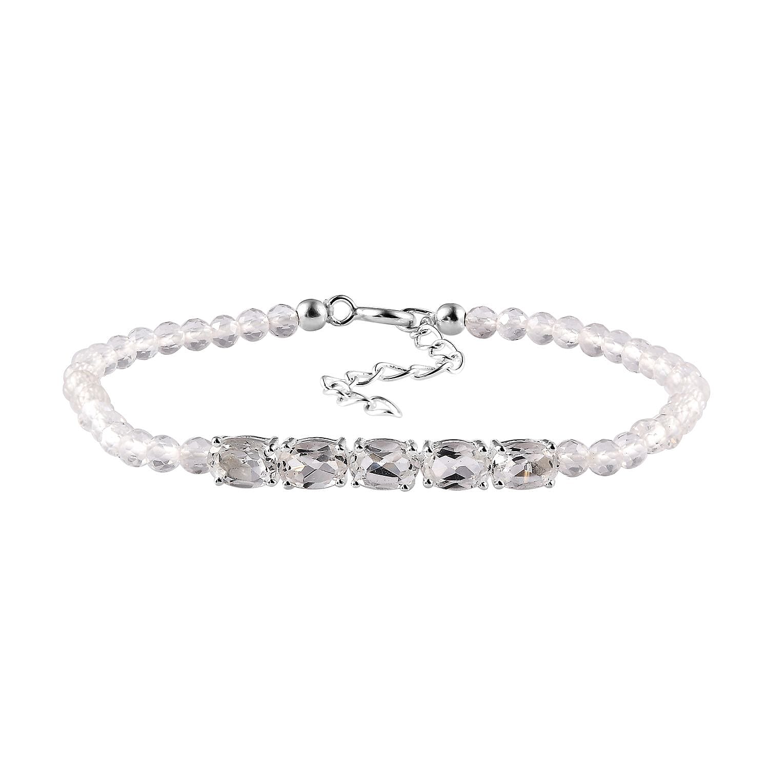 Doorbuster African Amethyst Beaded Bracelet in Sterling Silver (6.50-8.00In) 11.75 ctw