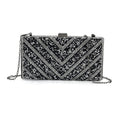 One Time Only Black Sparkling Clutch Bag (8.5"x1.8"x4.5") with Chain Strap - Sticky add to cart bar