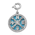 Moissanite Enameled Charm in Platinum Over Sterling Silver 0.25 ctw - Sticky add to cart bar
