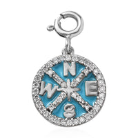 Moissanite Enameled Charm in Platinum Over Sterling Silver 0.25 ctw
