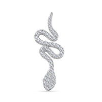 Moissanite Snake Pendant in Platinum Over Sterling Silver 1.00 ctw