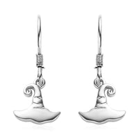 Platinum Over Sterling Silver Witches Hat Earrings (2.85 g)