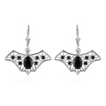 Thai Black Spinel Rearmouse Earrings in Platinum Over Sterling Silver 3.70 ctw - Sticky add to cart bar