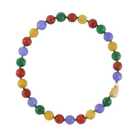 One Time Only Multi Color Jade 14-15mm Beaded Necklace (18 Inches) in Vermeil YG Over Sterling Silver 660.00 ctw