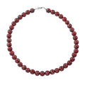 Red Jasper Beaded Necklace 18 Inches in Sterling Silver 300.00 ctw - Sticky add to cart bar