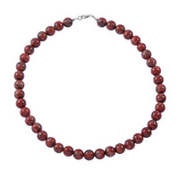Red Jasper Beaded Necklace 18 Inches in Sterling Silver 300.00 ctw