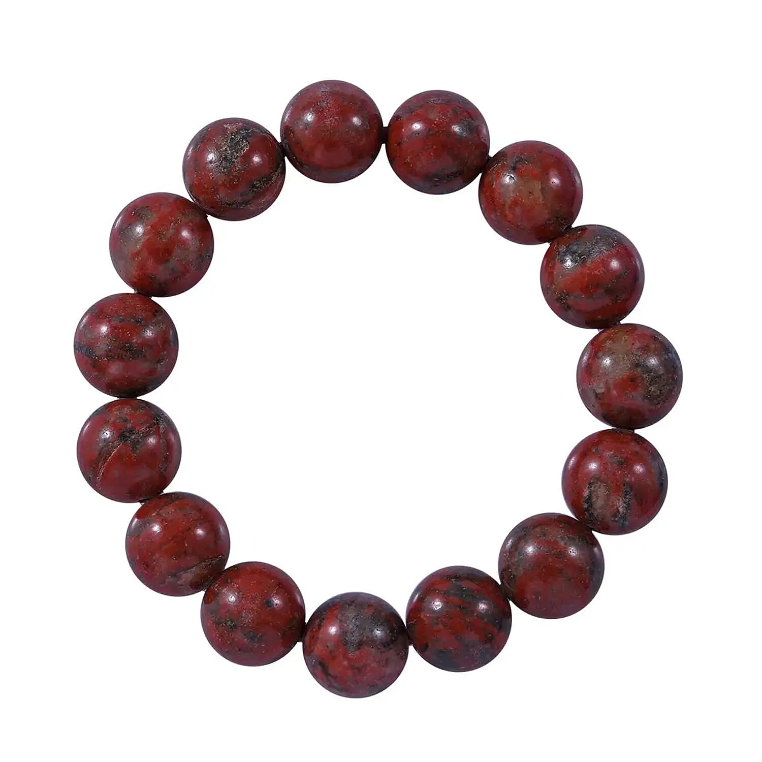 Red Jasper Beaded Stretch Bracelet 200.00 ctw