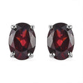 Mozambique Garnet Solitaire Stud Earrings in Platinum Over Sterling Silver 2.00 ctw - Sticky add to cart bar
