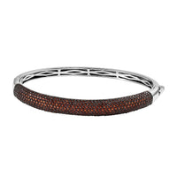 Doorbuster Premium Mozambique Garnet Bangle Bracelet in Platinum Over Sterling Silver (6.50 In) 3.85 ctw
