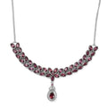 Tanzanian Rhodolite Garnet Necklace 18-20 Inches in Platinum Over Sterling Silver 9.25 ctw - Sticky add to cart bar
