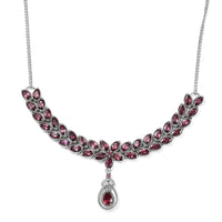 Tanzanian Rhodolite Garnet Necklace 18-20 Inches in Platinum Over Sterling Silver 9.25 ctw