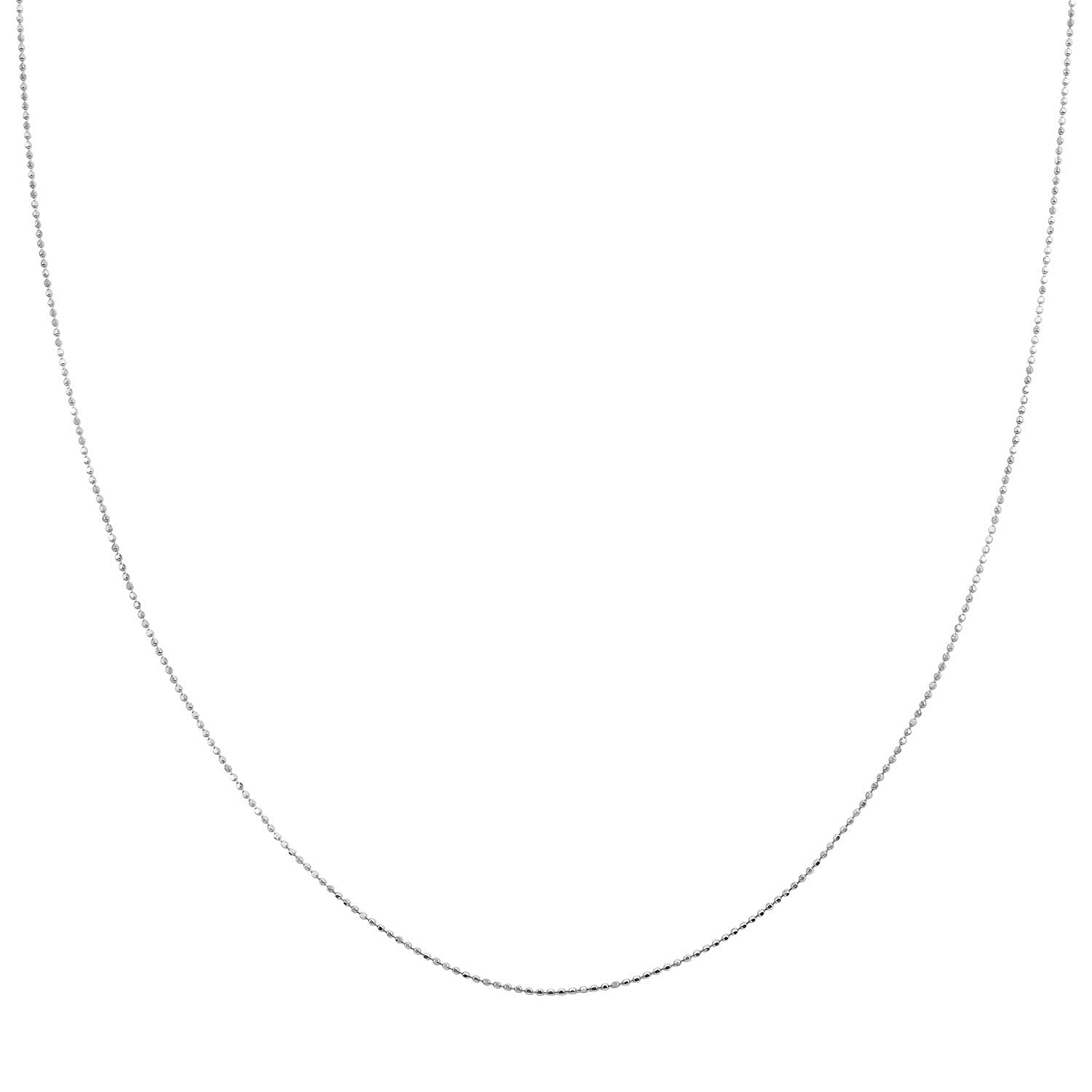 Sterling Silver Beaded Adjustable Necklace 24 Inches 2.40 Grams