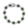 Natural Chrome Diopside and White Zircon Bracelet in Platinum Over Sterling Silver (6.50 In) 13.00 ctw - Sticky add to cart bar