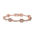 Natural Champagne Diamond Bracelet in Vermeil RG Over Sterling Silver (7.25 In) 3.00 ctw - Sticky add to cart bar
