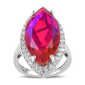 Volcanic Quartz (Triplet) and White Zircon Ring in Platinum Over Sterling Silver 13.40 ctw - Sticky add to cart bar