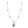 Tanzanite and White Zircon Necklace 18 Inches in Platinum Over Sterling Silver 2.65 ctw - Sticky add to cart bar