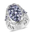 Tanzanite Ring in Platinum Over Sterling Silver (Size 10.0) 3.50 ctw - Sticky add to cart bar