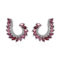 Tanzanian Rhodolite Garnet and White Zircon Earrings in Platinum Over Sterling Silver 3.20 ctw