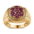 Tanzanian Rhodolite Garnet Men's Ring in Vermeil Yellow Gold Over Sterling Silver 2.30 ctw - Sticky add to cart bar