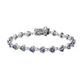 Tanzanite Link Bracelet in Platinum Over Sterling Silver (7.25 In) 3.50 ctw - Sticky add to cart bar