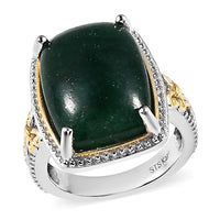 Karis Green Aventurine Ring in 18K YG Plated and Platinum Bond 10.60 ctw