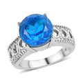 Caribbean Quartz (Triplet) Solitaire Ring in Stainless Steel (Size 10.0) 3.75 ctw - Sticky add to cart bar