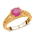 Certified and Appraised Iliana 18K Yellow Gold AAA Mozambique Ruby, Diamond (G-H, SI) Ring (Size 10.0) (4.30 g) (Del. in 5-7 Days) 1.60 ctw - Sticky add to cart bar