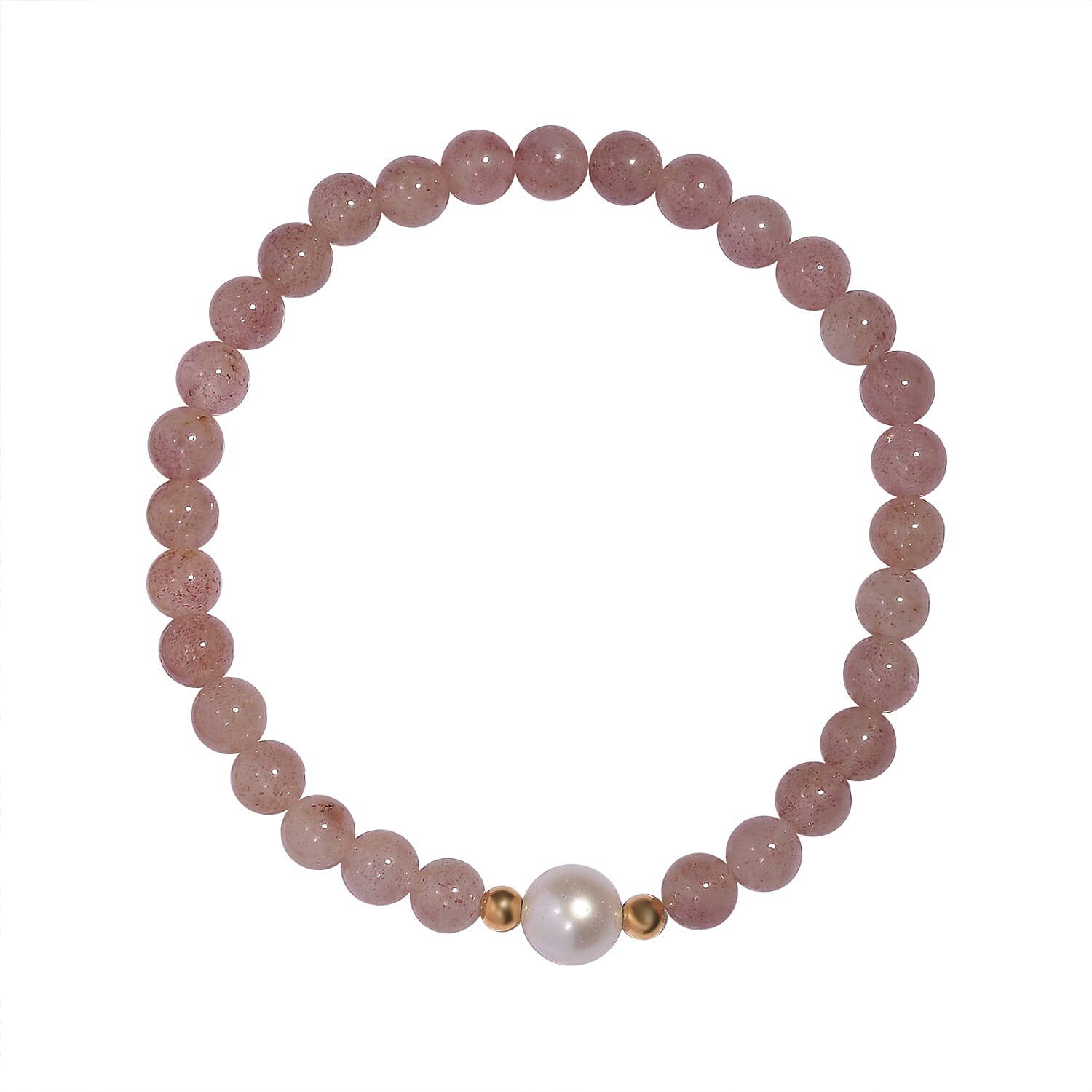 Tanzanian Natronite and Freshwater Pearl Beaded Stretch Bracelet in 14K YG Over Sterling Silver 59.80 ctw