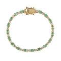 Ethiopian Emerald and Moissanite Tennis Bracelet in Vermeil Yellow Gold Over Sterling Silver (8.00 In) 7.50 ctw - Sticky add to cart bar