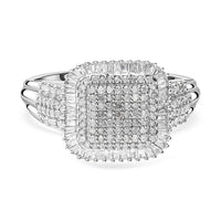 White Diamond Ring in Platinum Over Sterling Silver (Size 6.5) 1.01 ctw