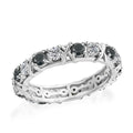 Doorbuster Blue Sapphire, Moissanite XO Band Ring in Platinum Over Sterling Silver (Size 10.0) 1.65 ctw - Sticky add to cart bar