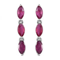 Niassa Ruby (FF) Dangling Earrings in Platinum Over Sterling Silver 2.10 ctw - Sticky add to cart bar
