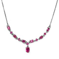 Fissure Filled Ruby (FF) Necklace 18 Inches in Platinum Over Sterling Silver 2.50 ctw - Sticky add to cart bar