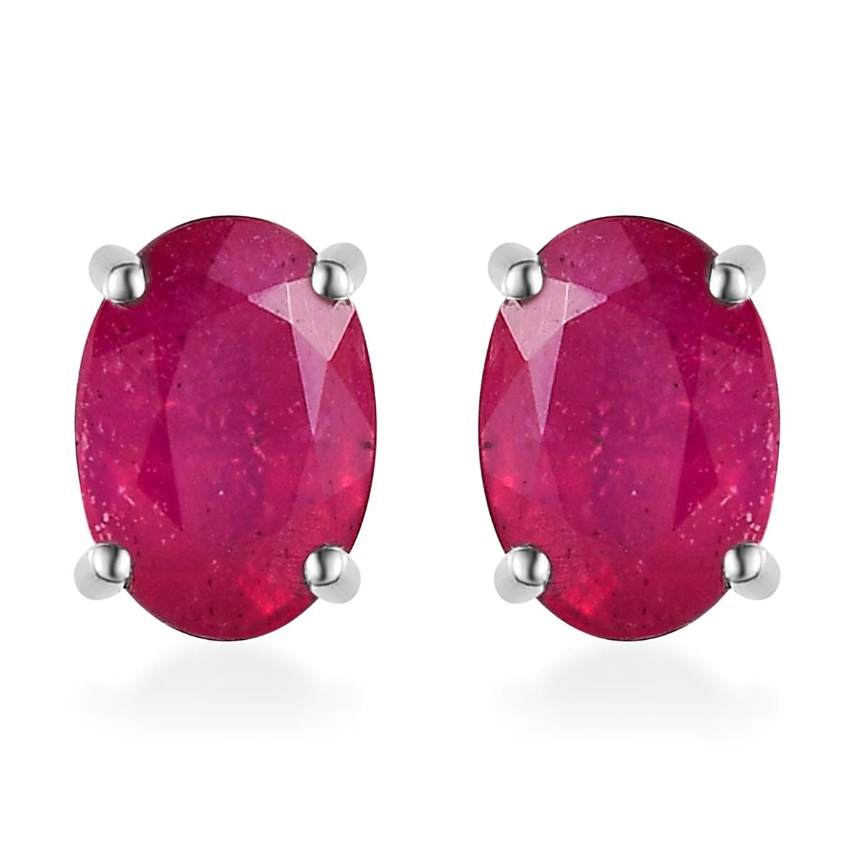 Niassa Ruby Solitaire Stud Earrings in Vermeil Yellow Gold Over Sterling Silver 2.35 ctw