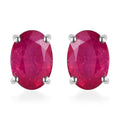 Niassa Ruby Solitaire Stud Earrings in Vermeil Yellow Gold Over Sterling Silver 2.35 ctw - Sticky add to cart bar