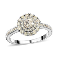 Modani 14K White Gold G-H I2 Diamond Halo Ring 1.10 ctw (Del. in 10-12 Days)